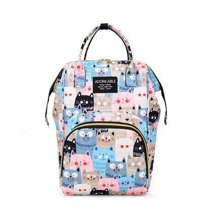 Large Capacity Mommy Bottle Insulated Storage Bag Diaper Storage Bag Cartoon Fashion Backpack Large Capacity Travel Bag New