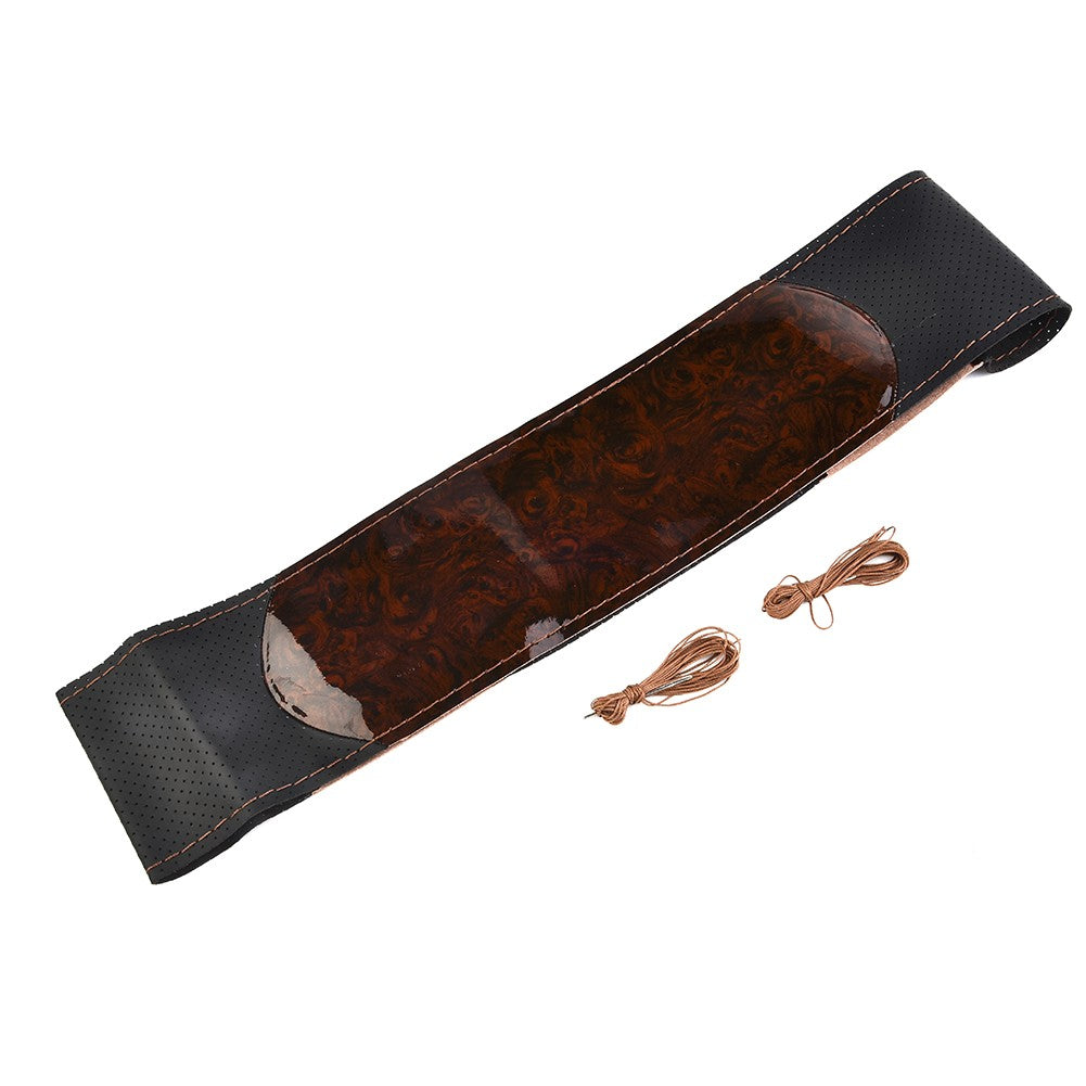 Capa de Volante de Carro em Madeira de Pessegueiro DIY Capa de Volante de Couro Para Carro Caminhão Com Linha e Agulha Conjunto de Ferramentas Acessórios de Carro