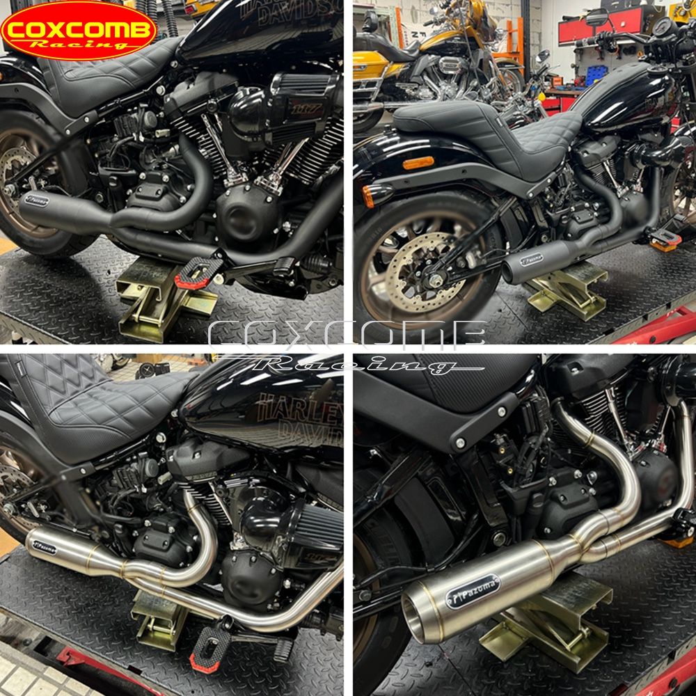 44-51mm Head Pipe Exhaust Pipe Motorcycle Complete Exhaust Muffler System For Harley Street Bob FXBB FXBBS Low Rider S ST Pazoma