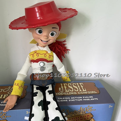 Toy Story 4 Woody e Jessie Articulados com Falas Canto Macio Fofo Anime Figura Decoração Modelo Presente de Aniversário Brinquedos