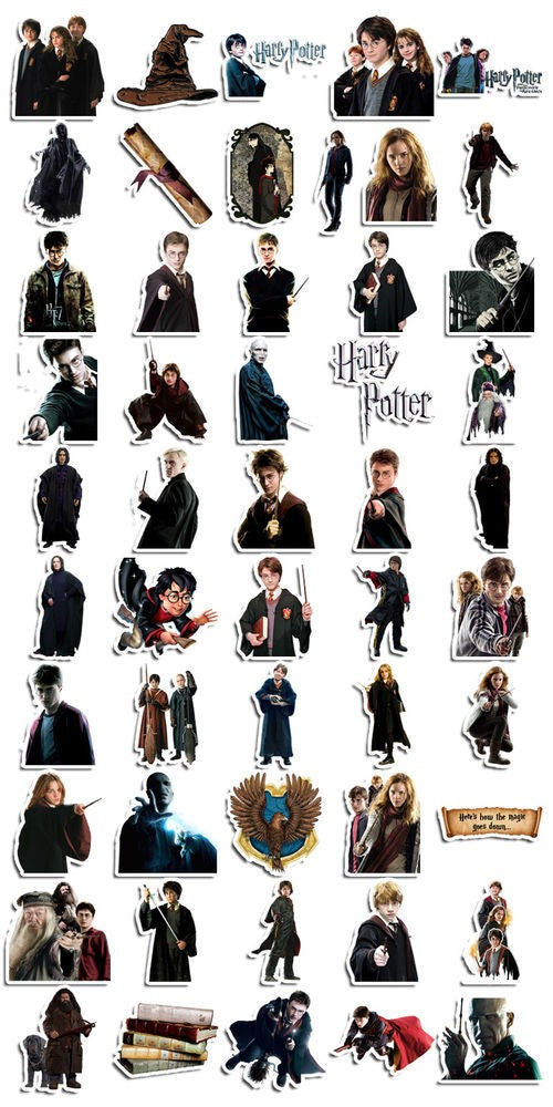 50 a 100 Adesivos de Harry Potter Fofos | Adesivos Decorativos à Prova D'Água para Notebooks e Malas anime