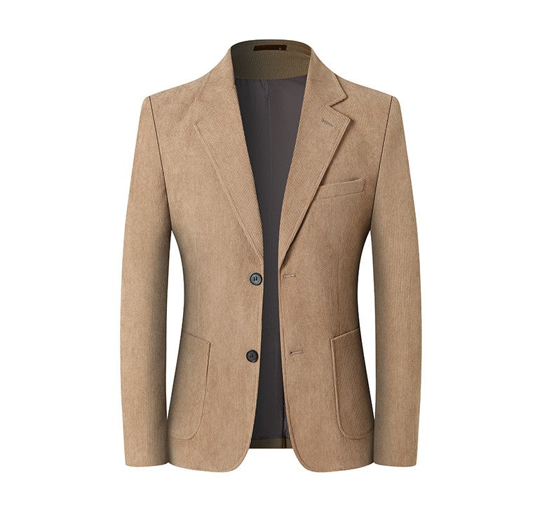 Blazer Hombre High-quality Men's Fashionable Corduroy Jacket Business Casual Social Banquet Formal Suit Jacket Plus Size Blaze