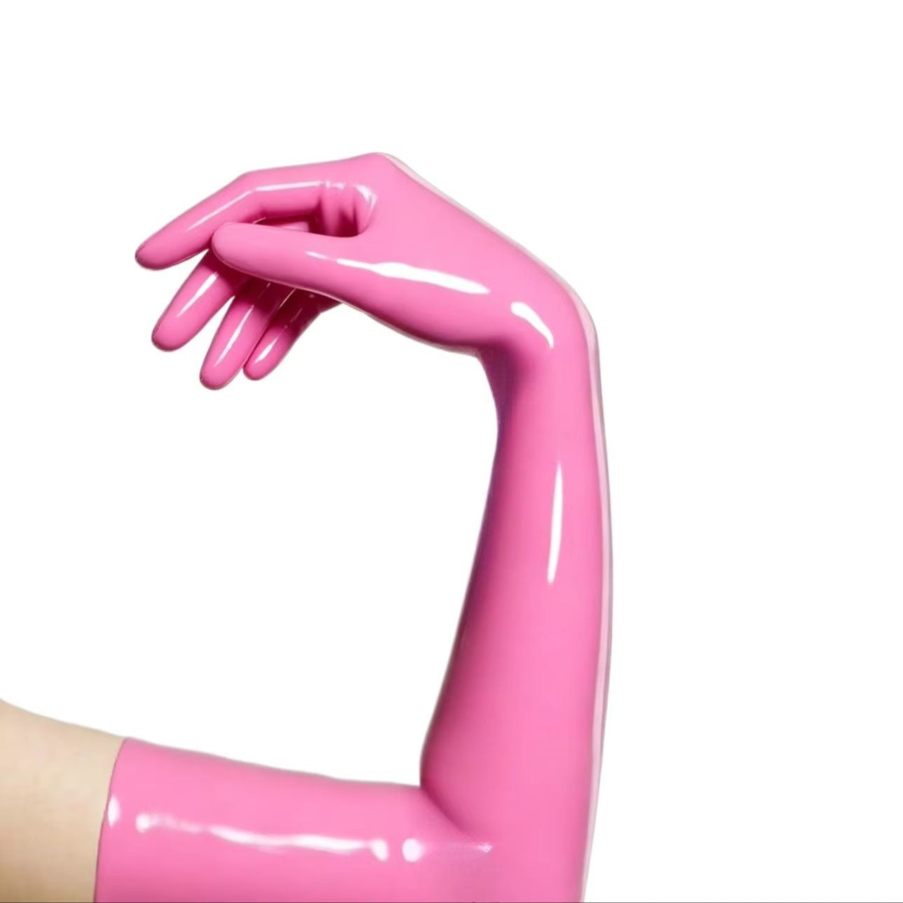 Unisex Natural Latex Black Gloves Rubber Short Gloves Cosplay Costumes Accessory
