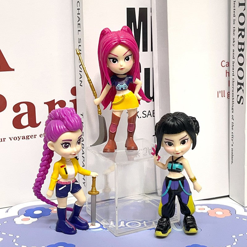 New 10cm 6pcs Random Blind Box Anime K-Pop D-emon H-unters Girl Group RUMI MIRA ZOEY Figure Action Pvc Models Toy Ornament Gifts