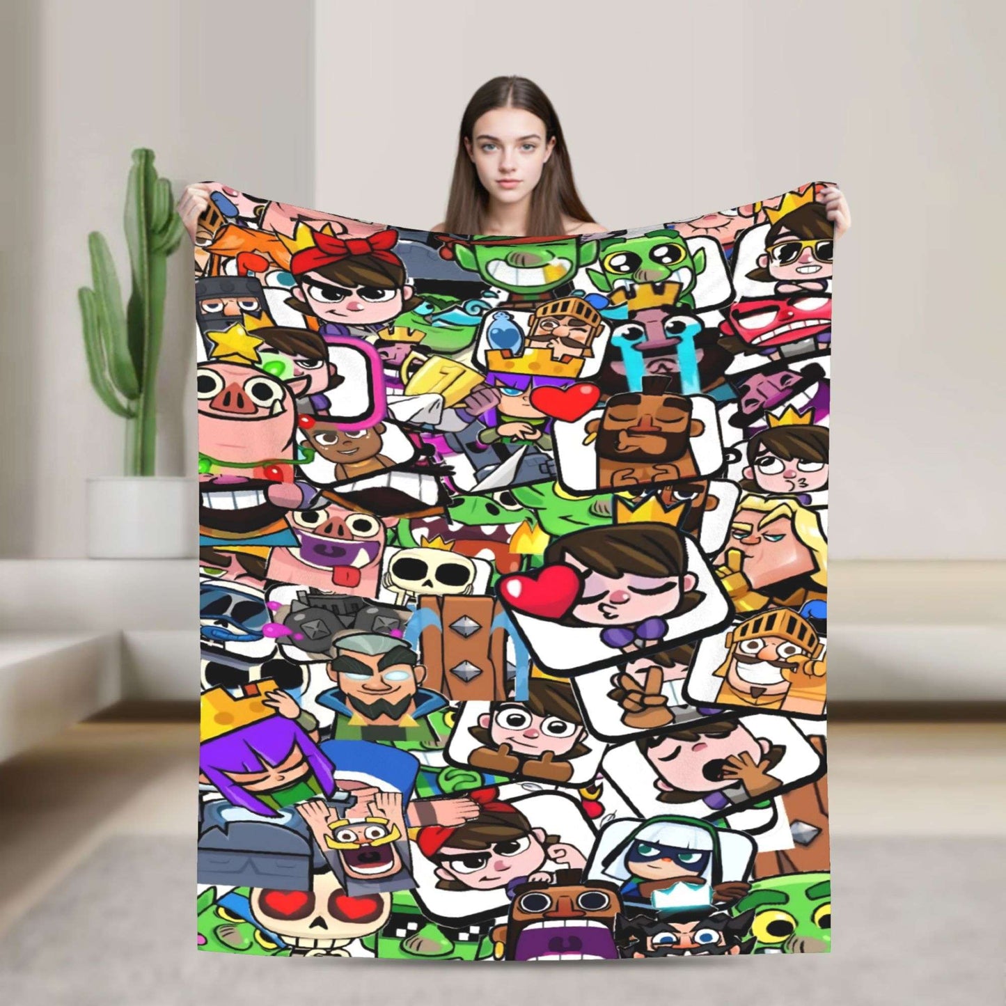 Clashes Royaleds Game Knitted Blanket  Fuzzy Throw Blankets Bed Sofa Portable Soft Warm Bedspreads