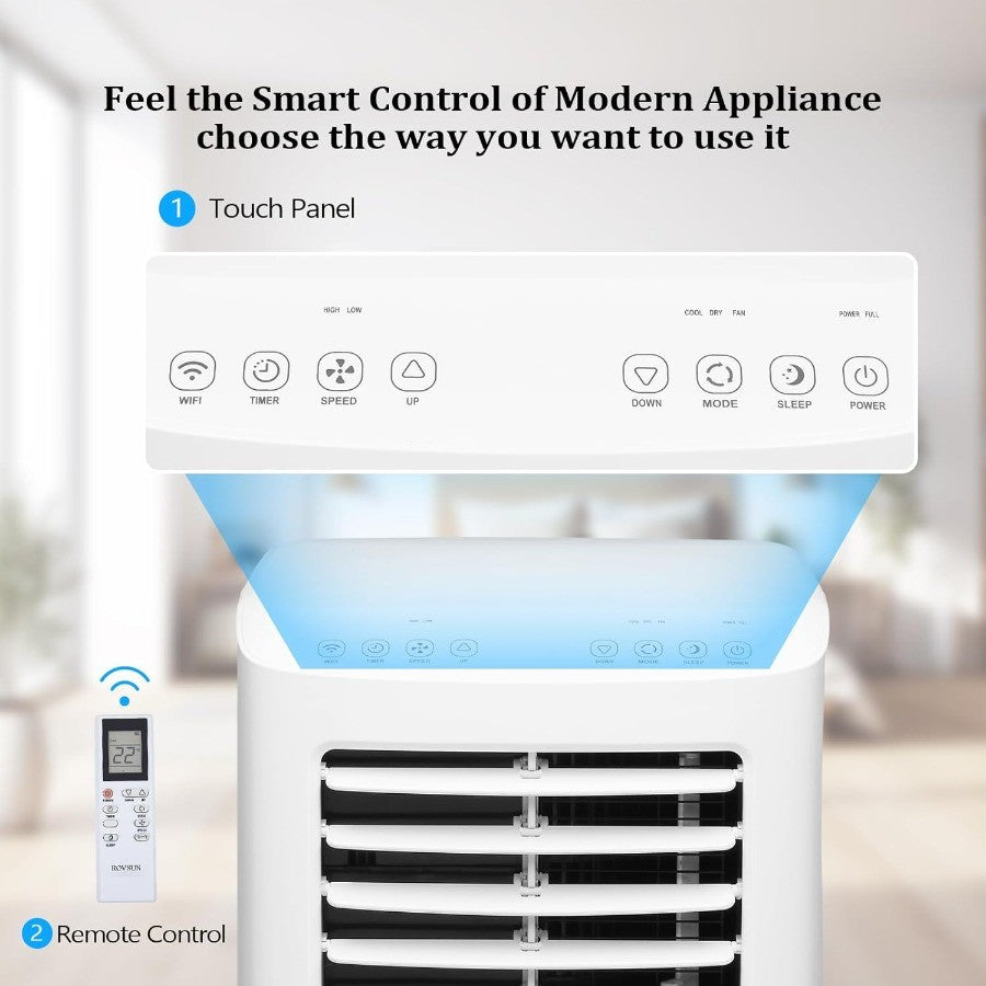Ar Condicionado Portátil 8000 BTU com Controle Remoto para Casa, Escritório e Dormitórios: Unidade 3 em 1 Oferece Ventilação e Desumidifi