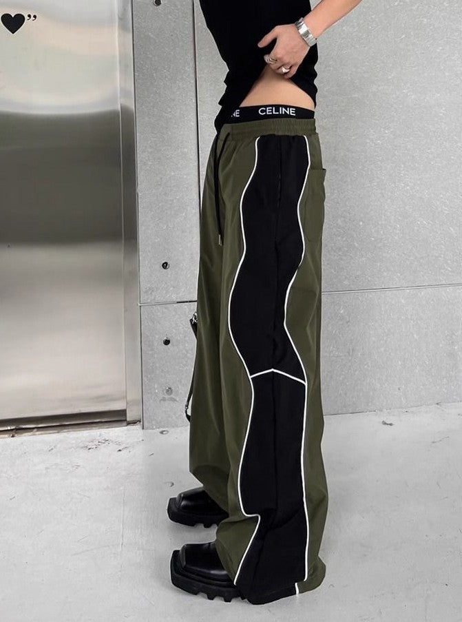 Men's Casual Pants Straight Punk Black Loose Baggy Male Trousers Clothes Plus Size Polyester Vintage Sale Cotton Fashion 2025