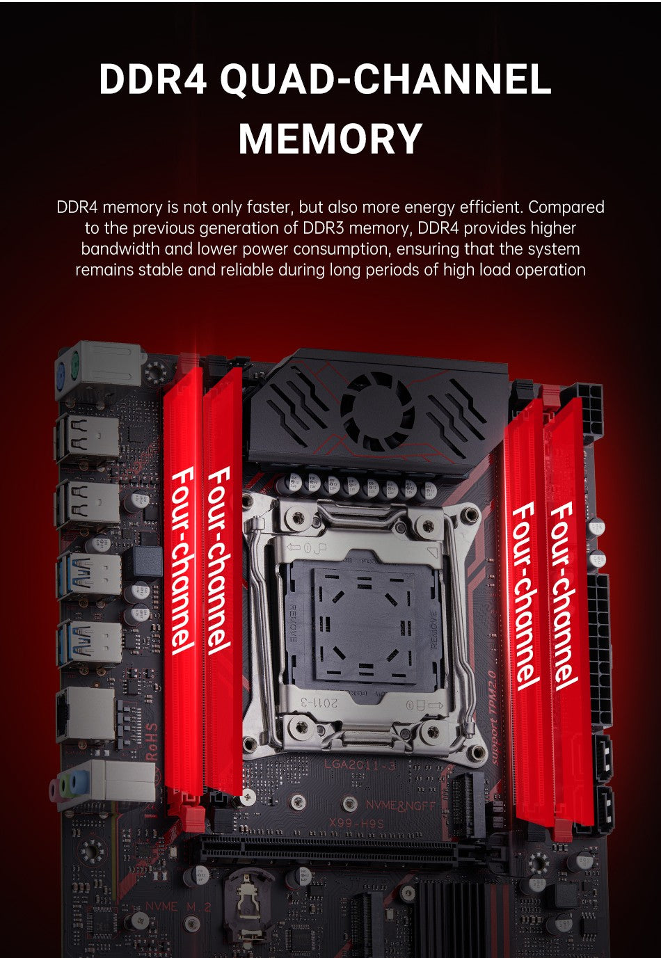 Kit Placa Mãe QIYIDA X99 H9S Com Processador Xeon E5 2630 V4 LGA2011-3 Memória RAM DDR4 16GB ECC REG NVME M.2 Interface TPM 2.0 SATA3