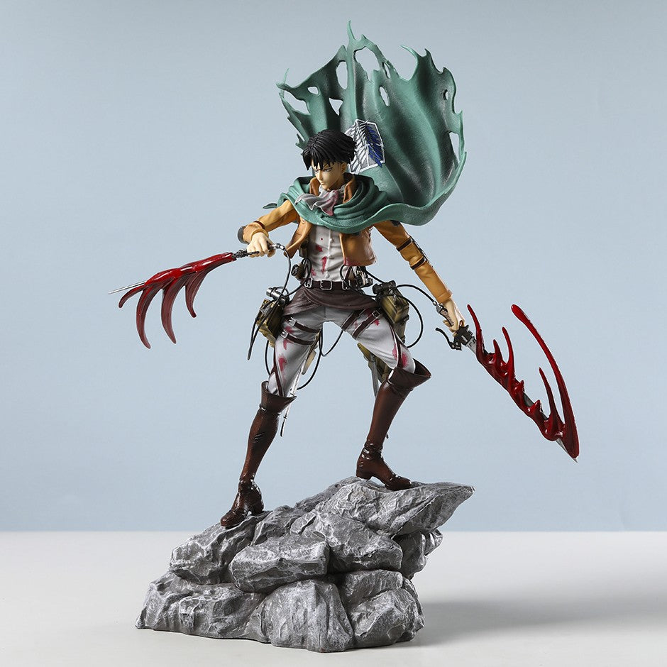 Mikasa Levi Ackerman Battle Damage Ver PVC Anime Figure Colecionável Estátua Boneca Modelo Presente Brinquedo Decoração