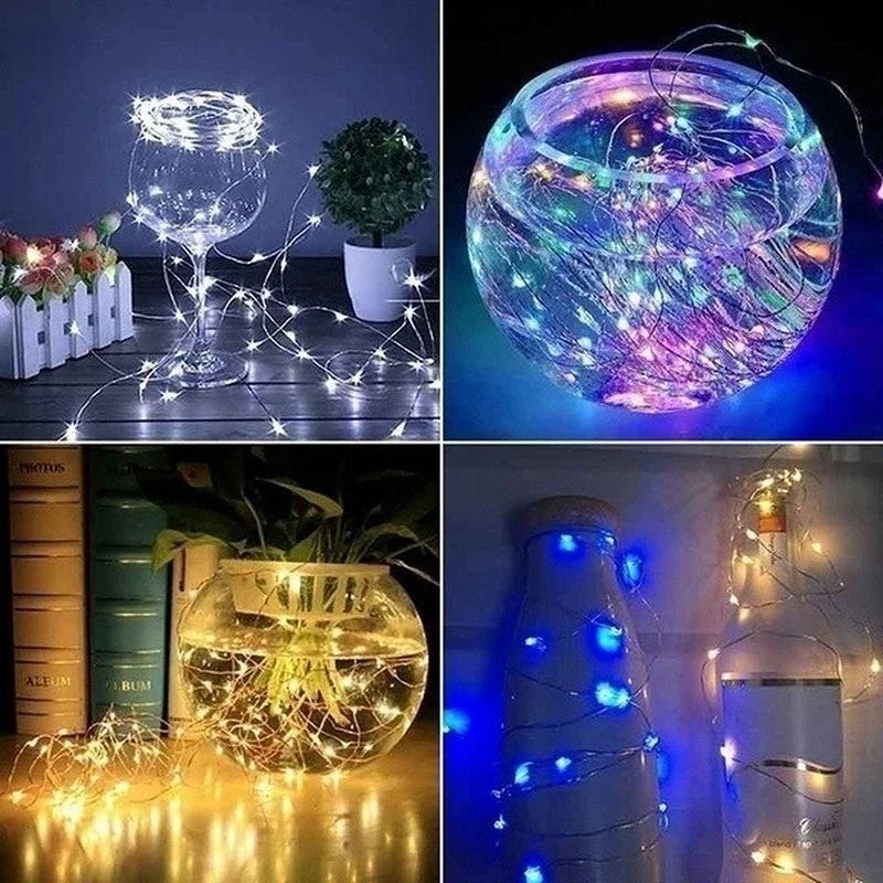 1/5/10pcs Fairy Lights String Button Battery Light Home Decor Living Bedroom Garden Christmas Wedding New Year Ornament Garland