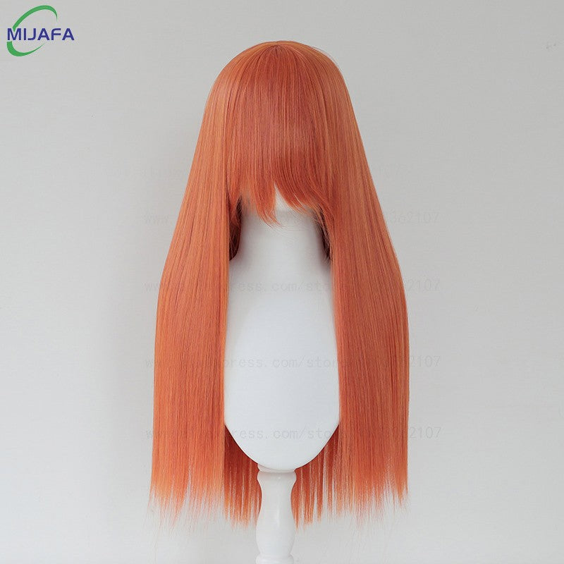 Peruca de Cosplay Longa e Lisa de Altíssima Qualidade, 400g, 48 Cores, 60cm, com Franja, Resistente ao Calor, Perucas Anime + Touca de Peruca