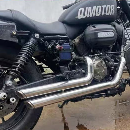 For QJMOTOR SRV300S, the accessory for modifying the double-trumpet sound of the exhaust pipe is VH.