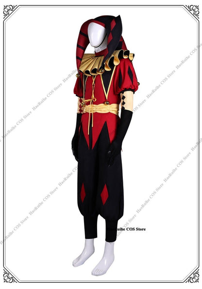 In Stock The Freak Circus Pierrot Clown Full Set Cosplay Costume Wigs Halloween Horror Roleplay Clothing Clothes Unisex Mask Hat