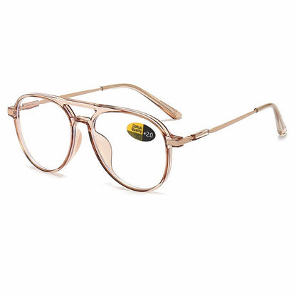 Transparent Frame Reading Glasses For Women Anti Blue Light Aviation Presbyopic Glasses For Men Polit Eyeglasses +1.00~+4.00