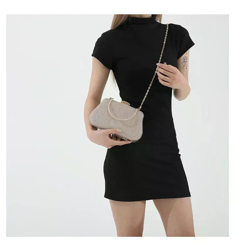 Luxury High Design Women Evening Bag Brand Party Banquet Glitter Bag for Ladies Wedding Clutch Handbag Shoulder Bag Chain Bolsas