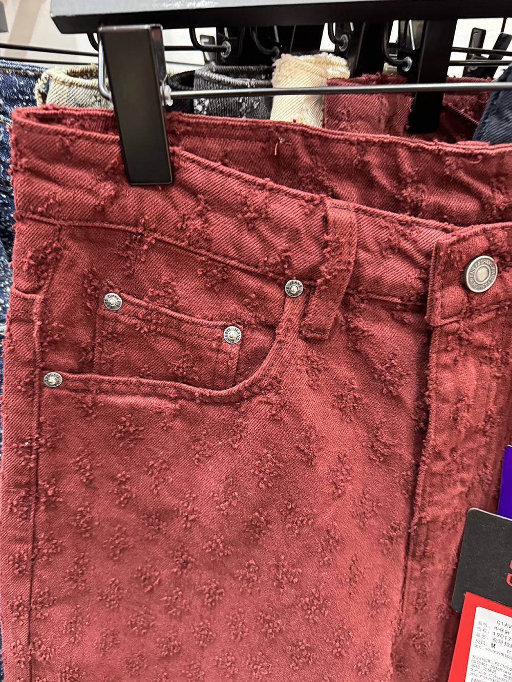 New Summer Men Distressed Short Jeans Vintage Jacquard Straight Leg Men's Denim Shorts Pants