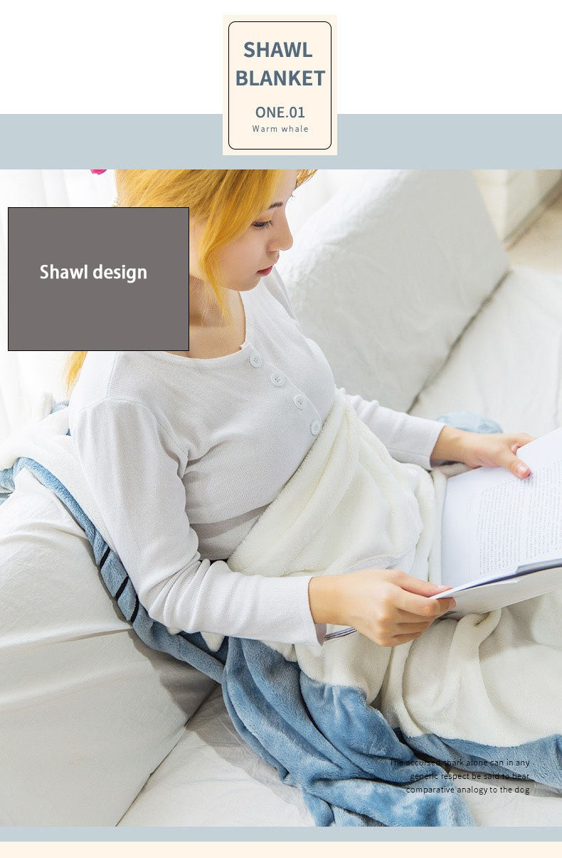 Shark Sleeping Bag Shawl Hooded Flannel Blanket Homewear Clothes Cartoon Pajamas Office Nap Animal Jumpsuit  For Children Adult