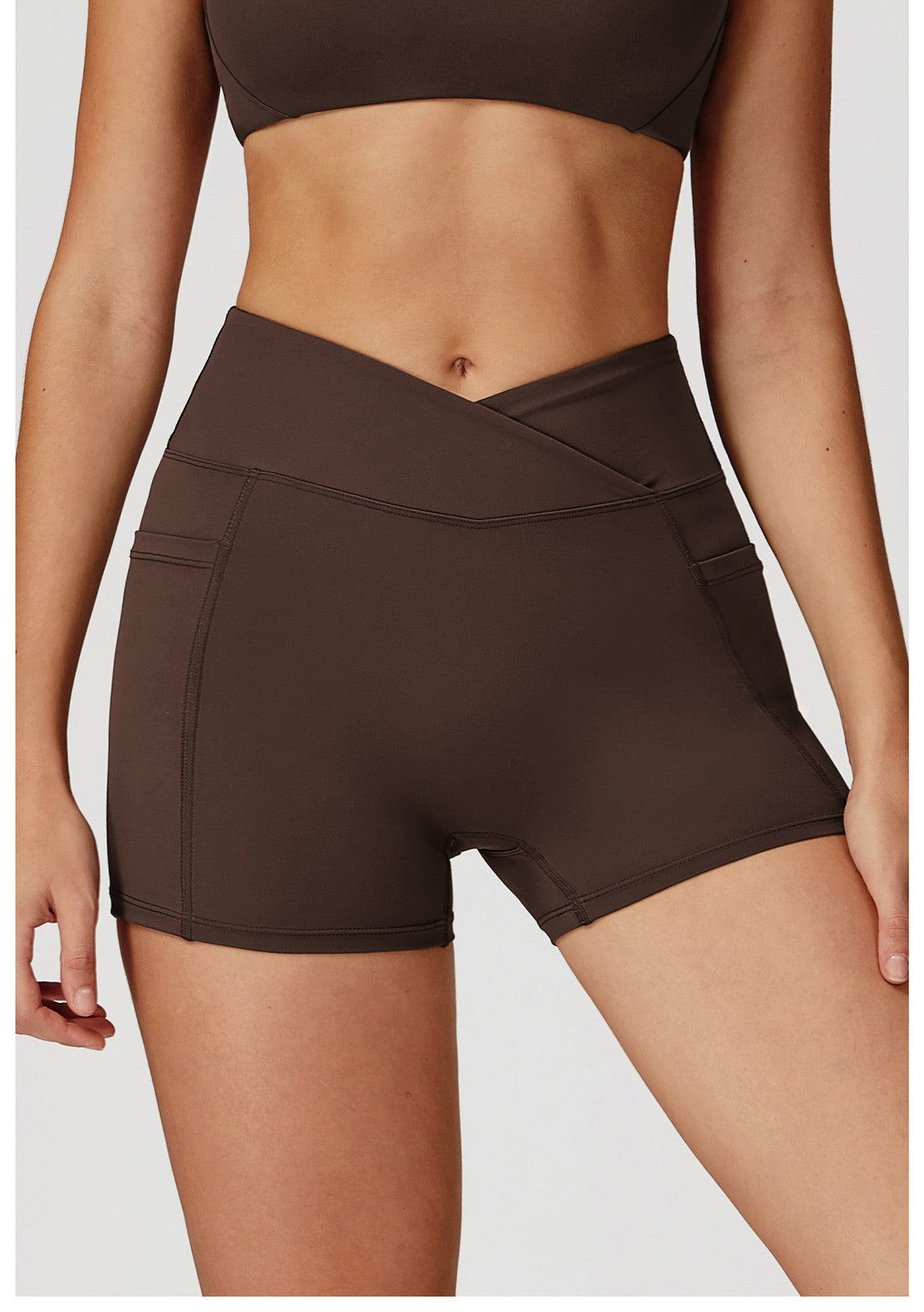 Cycling Shorts Cross Waist Head Yoga Shorts High Waist Workout Fitness Lift Butt Fitness Tights Gym Running Body Shaper Pants