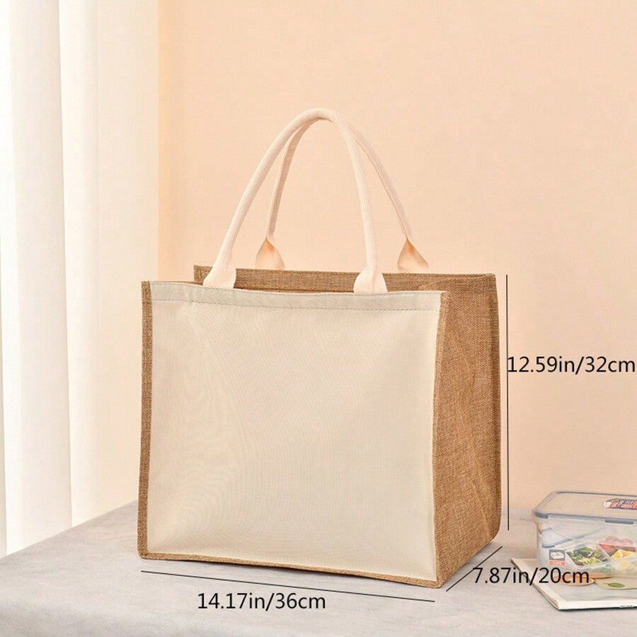 Simple solid color zipper shopping bag  reusable   travel tote bag