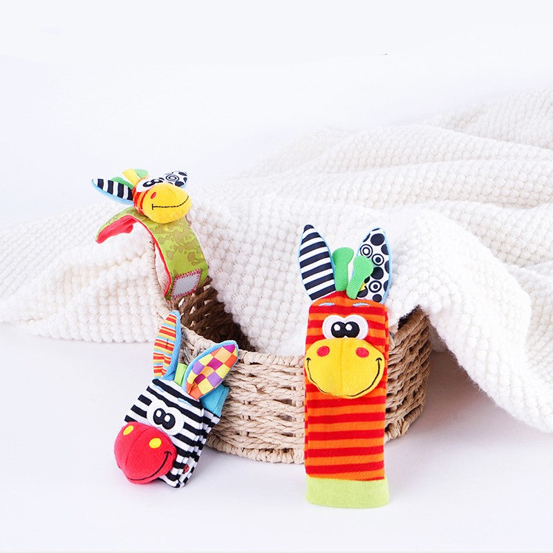 CONJUNTO DE 2 CHOCALHOS DE BEBÊ Brinquedos De Pelúcia Fofos Chocalhos De Pulso Meias De Pés Para Bebês De 0 a 12 Meses Menino Menina Presente Para Recém-Nascido