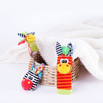 CONJUNTO DE 2 CHOCALHOS DE BEBÊ Brinquedos De Pelúcia Fofos Chocalhos De Pulso Meias De Pés Para Bebês De 0 a 12 Meses Menino Menina Presente Para Recém-Nascido