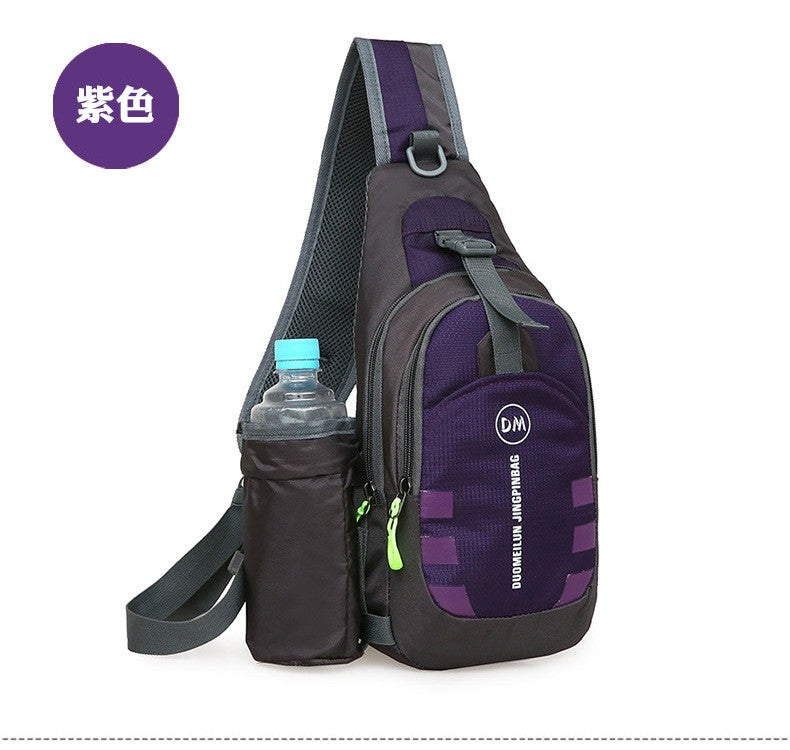 Men's Casual Crossbody Bag Unisex Outdoor Water Bottle Shoulder Bag Multi-functional Travel Waist Bag Fashion Men's Chest Bag Ox