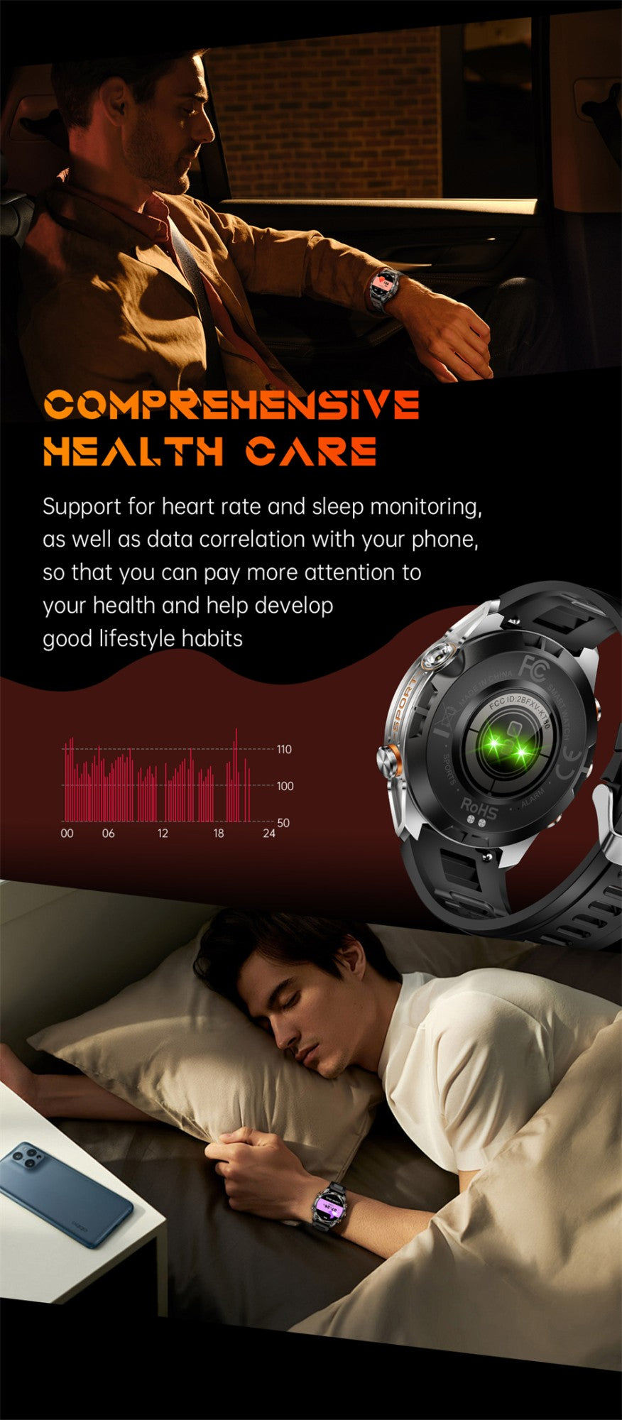 New Outdoor Sport Smart Watch Men 1.46" AMOLED Screen LED Flashlight 515mAh Battery 10ATM Waterproof Bluetooth Call Smartwatch