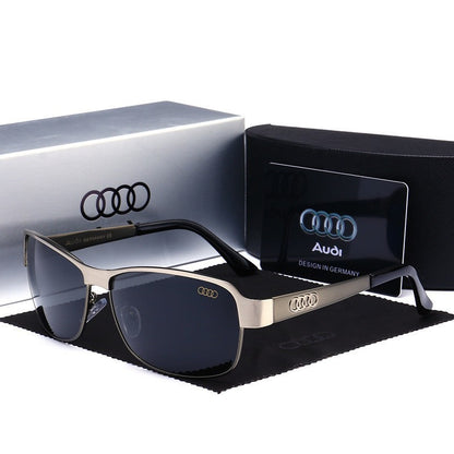 Óculos de Sol Audi Retrô Oval UV400 Polarizados para Homens Mulheres Óculos de Motocicleta Antirreflexo para Aventura ao Ar Livre 554