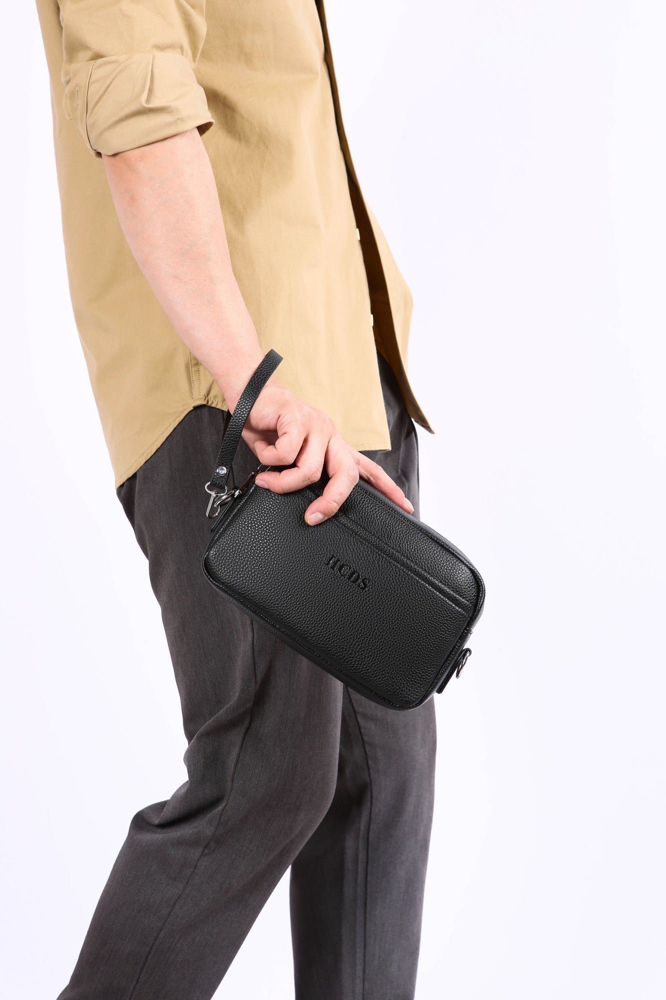 New Style Casual Men's Single Shoulder Bag - Portable Side-Hand Carrying Bag With Wrist Strap - Business-Style Crossbody Bag