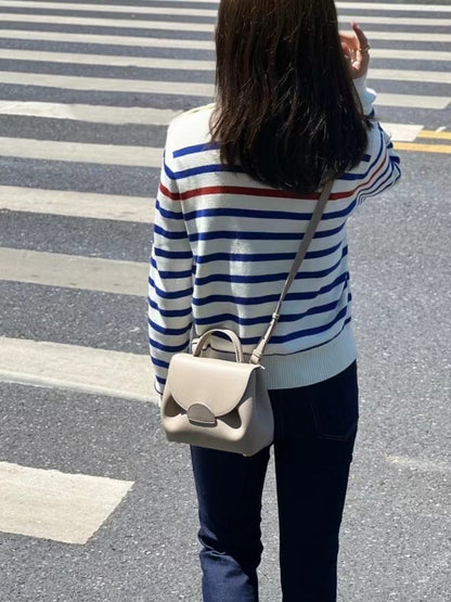 French Style Niche Fashion Crossbody Top Handle Bag Women Pu Leather Casual Daily Luxury Handbag Adjustable Shoulder Strap Y2k