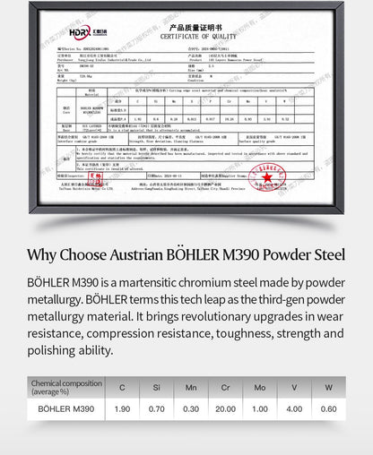 XINZUO 8.46-inch Damascus Carving Knife 145-layer M390 steel 60-62HRC carbon fiber handle 6.0-8.0N sharpness rust-resistant