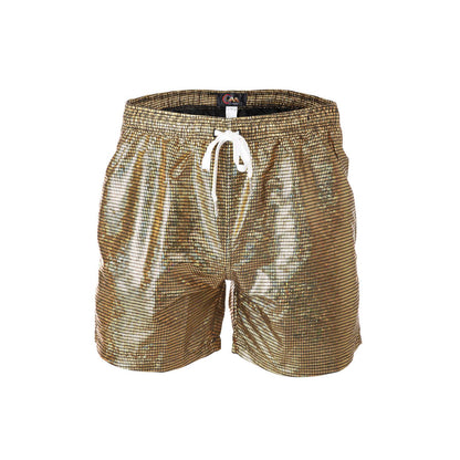 150g Mens Summer Beach Shorts Plus Size Glittering Swimming Boxer Underpants 100% Polyester Solid Plaid String Board Short