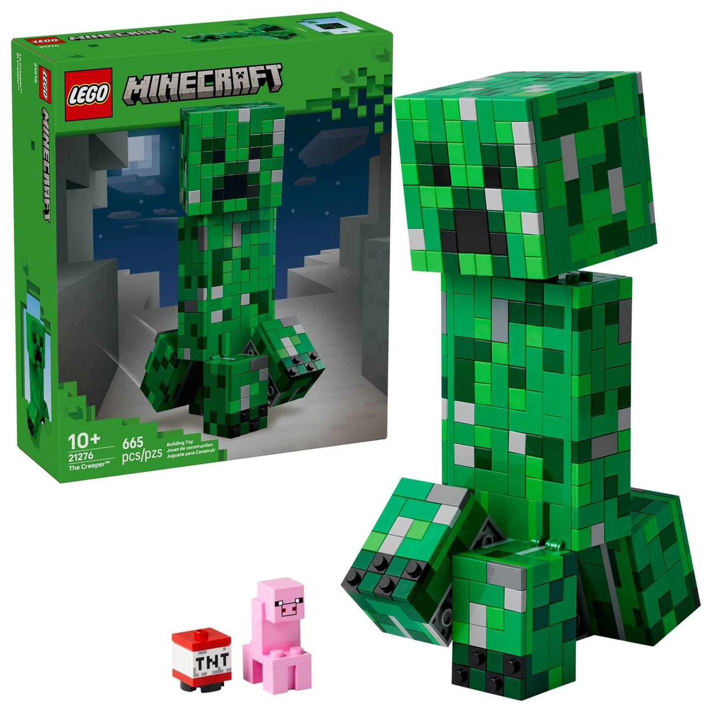 LEGO® Minecraft® The Creeper™ 21276 Minifigura de Creeper e um Brinquedo de TNT Montável de Presente para Crianças a Partir de 10 Anos 665 Peças