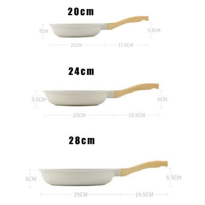 Panela Wok Antiaderente Frigideira Cerâmica Pedra Medicinal Fogão a Gás Indução Utensílios de Cozinha Universais Panela Antiaderente para Bife e Molhos