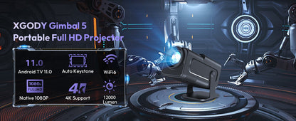 XGODY 4K Mini 12000 Lumens LED Projector 5G WiFi Bluetooth Android Beamer Home Theater