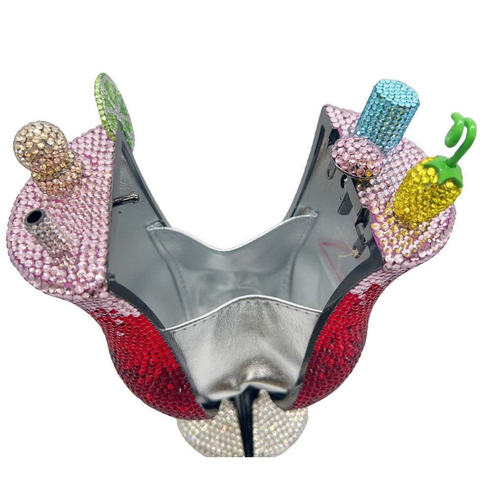 XIYUAN Martini Purse Women Crystal Evening Bags Luxury Designer Diamonds Cup Clutches Wedding Bridal Handbag Lady Rhinestone Bag