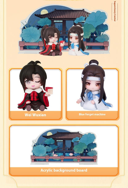 Mo Dao Zu Shi Cloud Deep Series Anime Figurine - Wei Wuxian Lan Wangji Q-Version Action Toy Model Collectible Gift for Fans