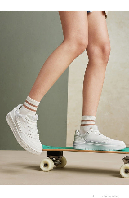 Xtep Skateboarding Shoes For Women 2024 Summer Comfortable Skate Shoes Breathable Outdoor Trekking Support Sneakers 876318310030