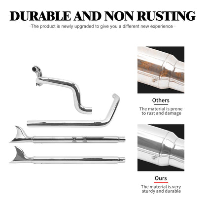 Motorcycle Exhaust Pipe Dual Exhaust System Kit For Harley Softail Fatboy FLSTF Deluxe 2007-2017 Breakout FXSB 13-16 Accessories