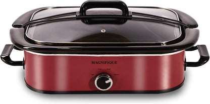 Panela Elétrica de Cozimento Lento Magnifique de 4 Litros com Função Manter Aquecido Manual para Jantares em Família, Louça Segura para Lava-Louças, Eletrodoméstico de Cozinha