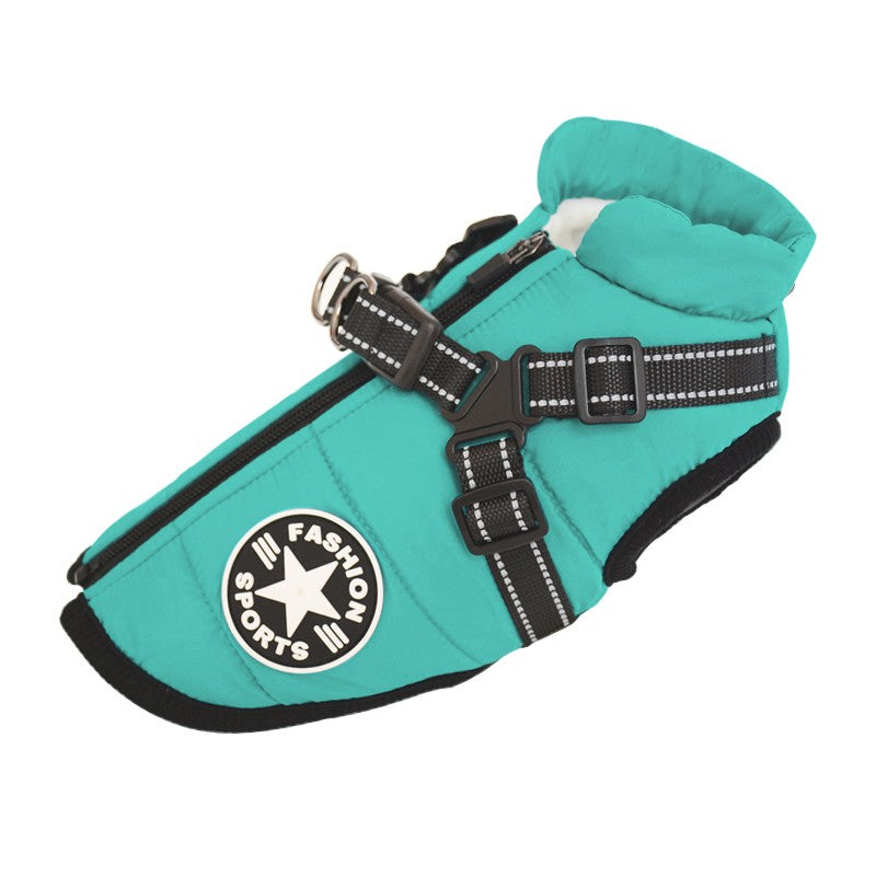Jaqueta de Inverno Quente para Cães Grandes com Peitoral Impermeável, Casaco para Cães Grandes, Labrador, Chihuahua, Bulldog Francês, Roupas para Cães ao Ar Livre