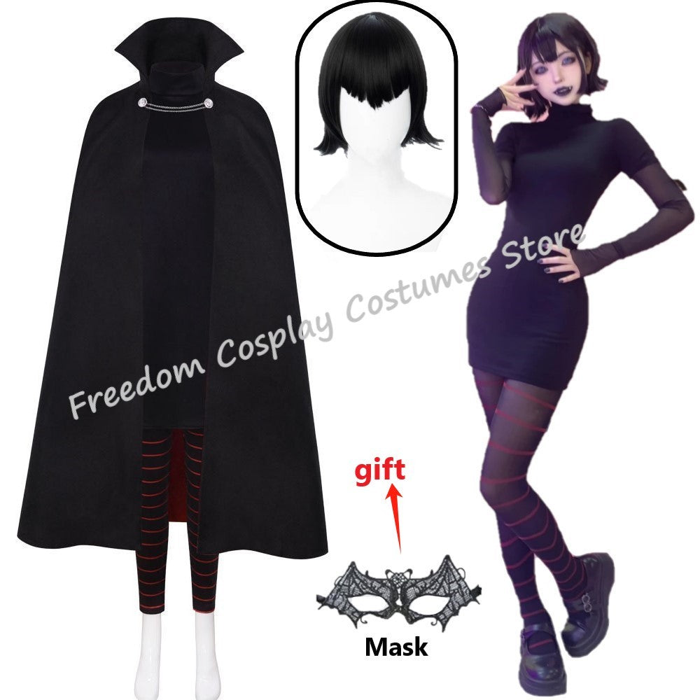 Mavis Dracula Cosplay Costumes Mask Wig Hotel Transylvania Role Play Halloween Carnival Party Outfit For Children Women Girls