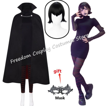 Mavis Dracula Cosplay Costumes Mask Wig Hotel Transylvania Role Play Halloween Carnival Party Outfit For Children Women Girls
