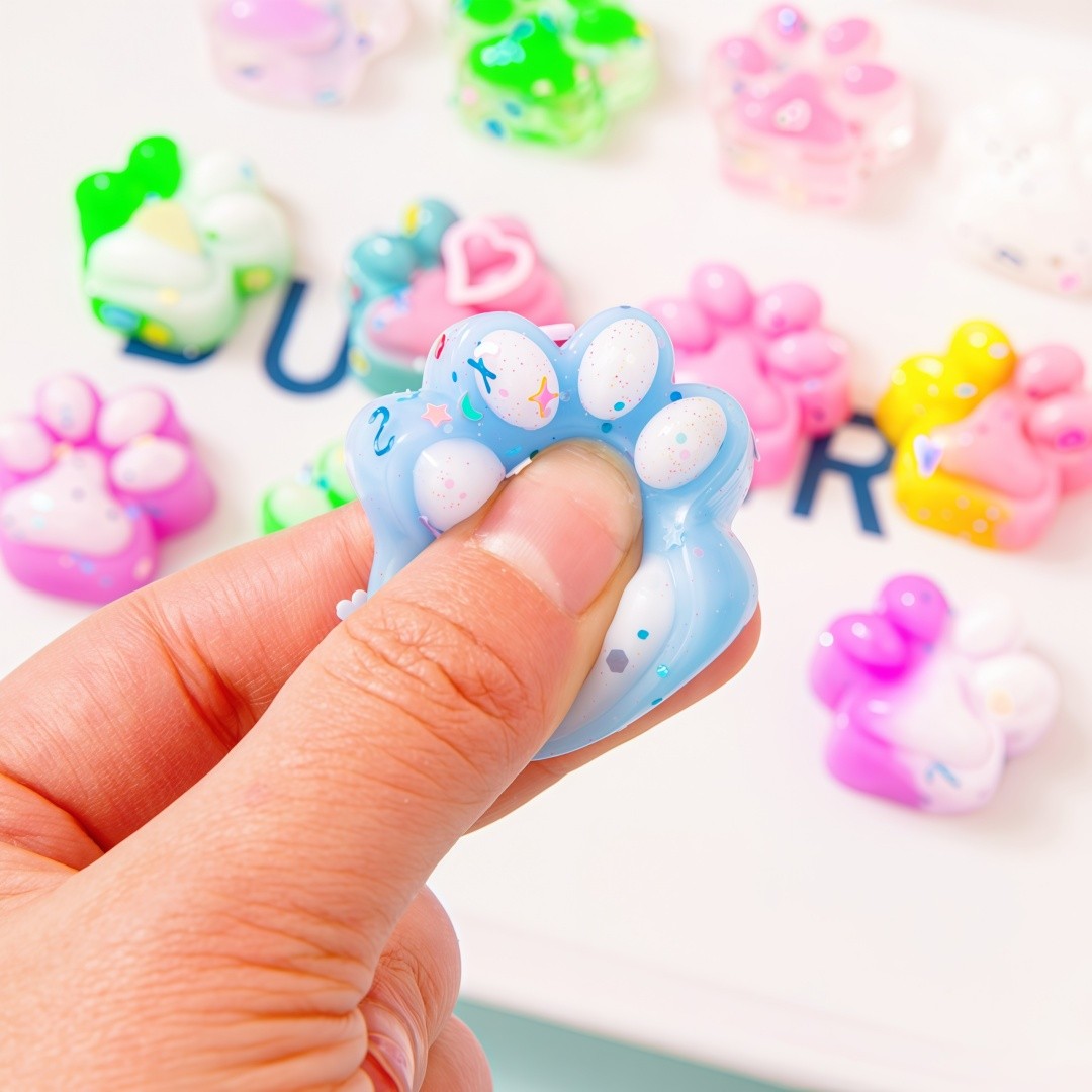 10-30Pcs Mini Cute Cat Claw Plush Pinch Fun Colorful Halloween Christmas Party Pack Fillers for Pressure Reduction Cartoon Style