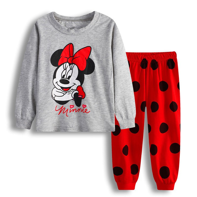 Kids Pajama Set Cotton Soft Print Minnie sets Loungewear Long Sleeve Pjs Sleepwear for Toddler Boys Girls nightgown
