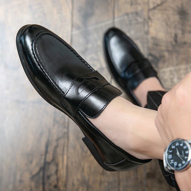 Spring Autumn Prom Evening Long Men's Casual Leather Loafers Male Slip on Flats Shoes Male Brogue Retro Upscale Comfy Shoes