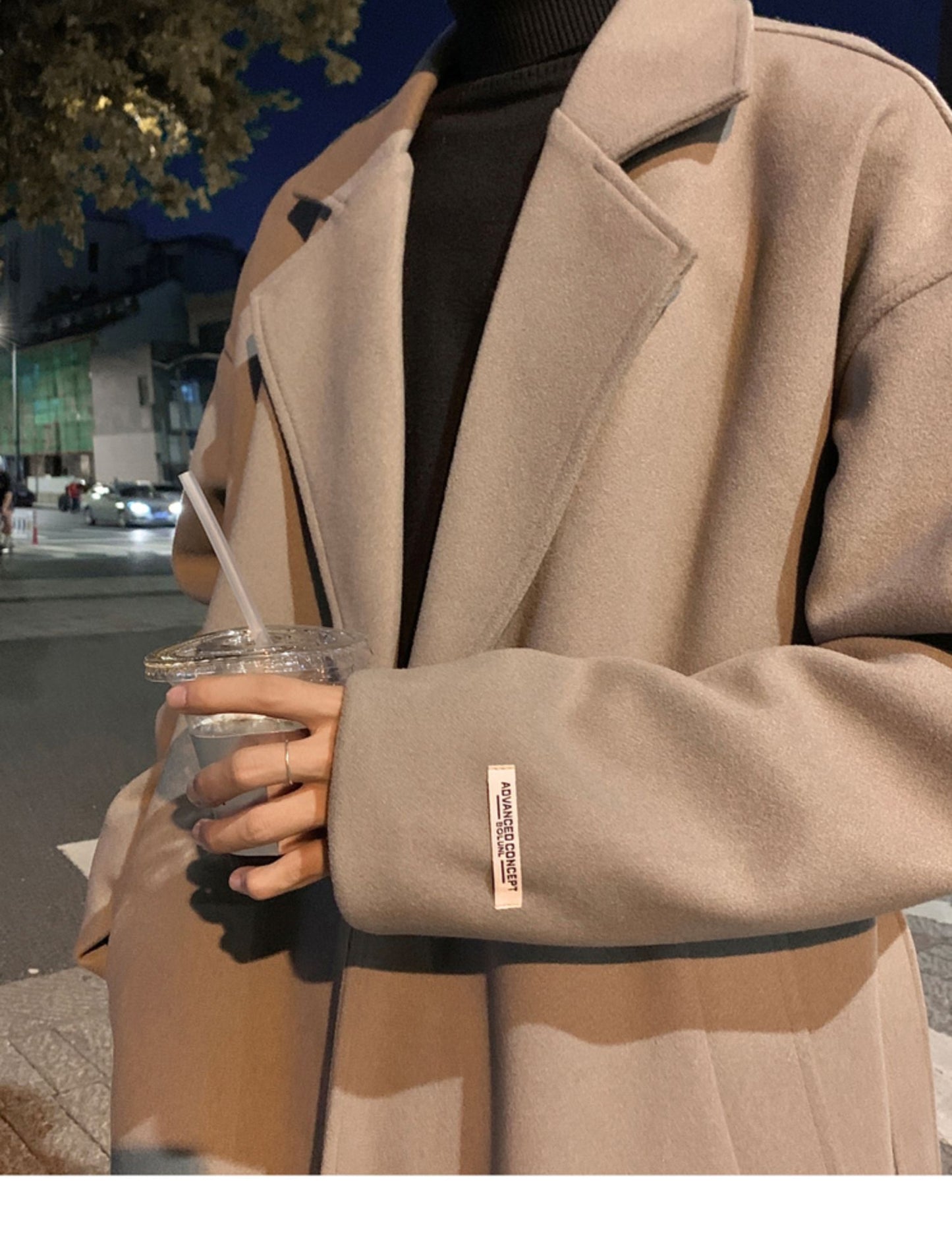 Men Fashion Winter Jacket Coats 2024 Thicken Wool Blends Coat Mens Oversized Overcoat Male Streetwear Warm Long Coat Q38