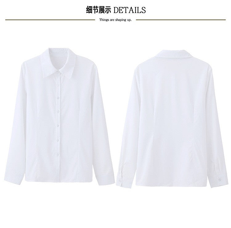 1pcs Woman Spring Autumn Solid color Shirts Lady Casual Long Sleeve Turn-down Collar Loose Shirt Female Fashion Temperament Tops