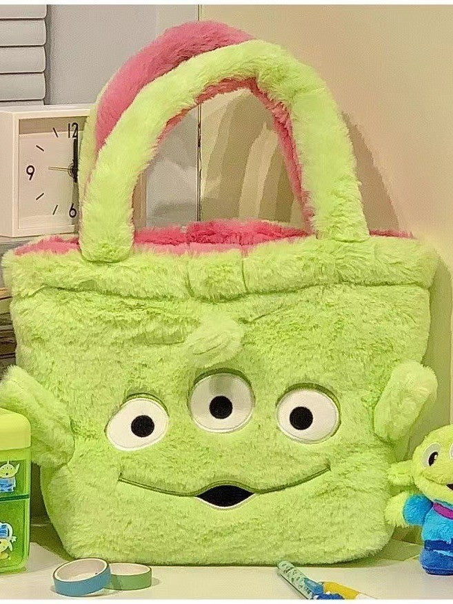 Disney Winnie Bear Turn Into Tigger Plush Handbag Cartoon Reversible Lotso Change To Alien Plush Doll Bag Xmas Women Girls Gift