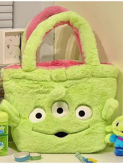 Disney Winnie Bear Turn Into Tigger Plush Handbag Cartoon Reversible Lotso Change To Alien Plush Doll Bag Xmas Women Girls Gift